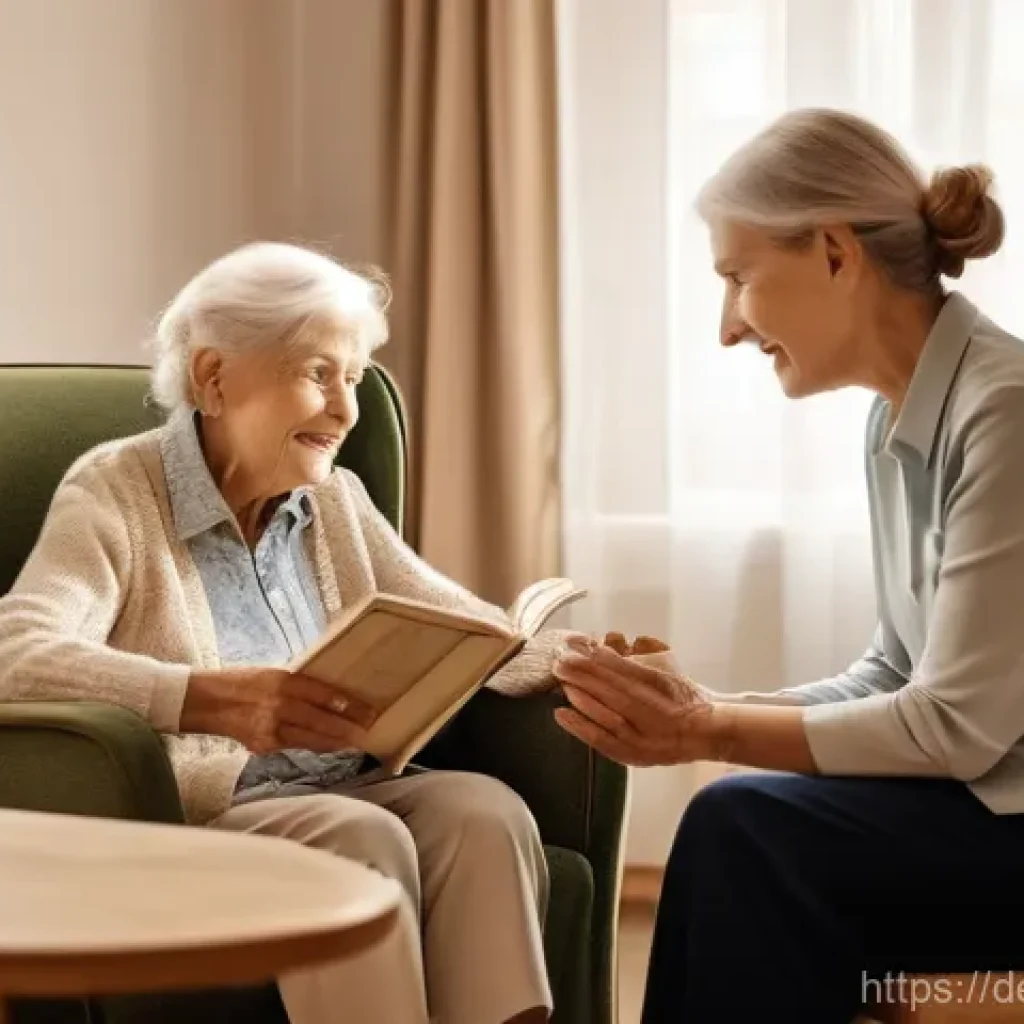 요양병원에서 관리하는 신경계 질환 - **"A heartwarming scene inside a specialized dementia living group in a modern German nursing home. ...