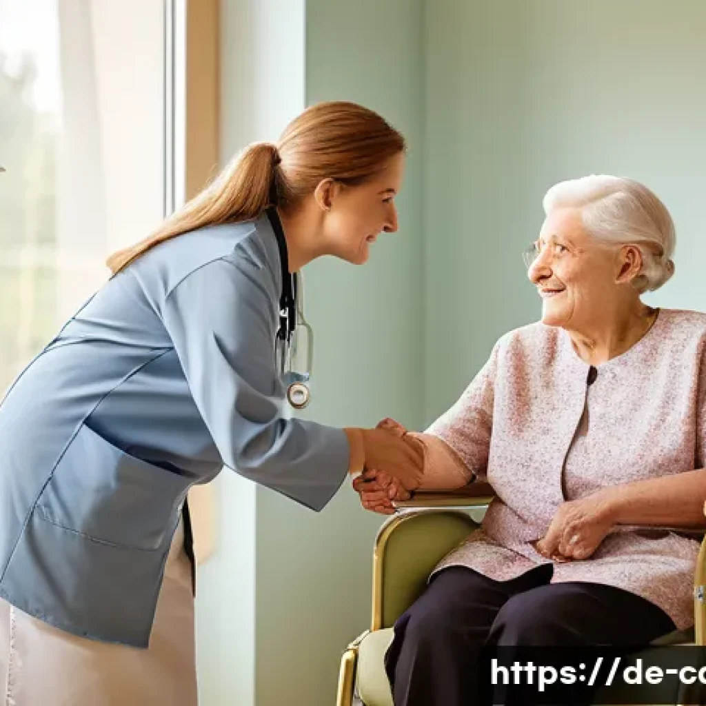 말기암 환자 요양 시설 - A warm and inviting hospice room in a modern German care facility, featuring soft natural light filt...