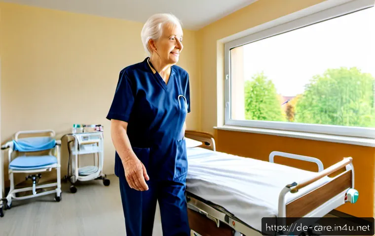 요양병원에서 치료 가능한 병 - Photorealistic German geriatric rehabilitation hospital room, an elderly patient recovering from a s...